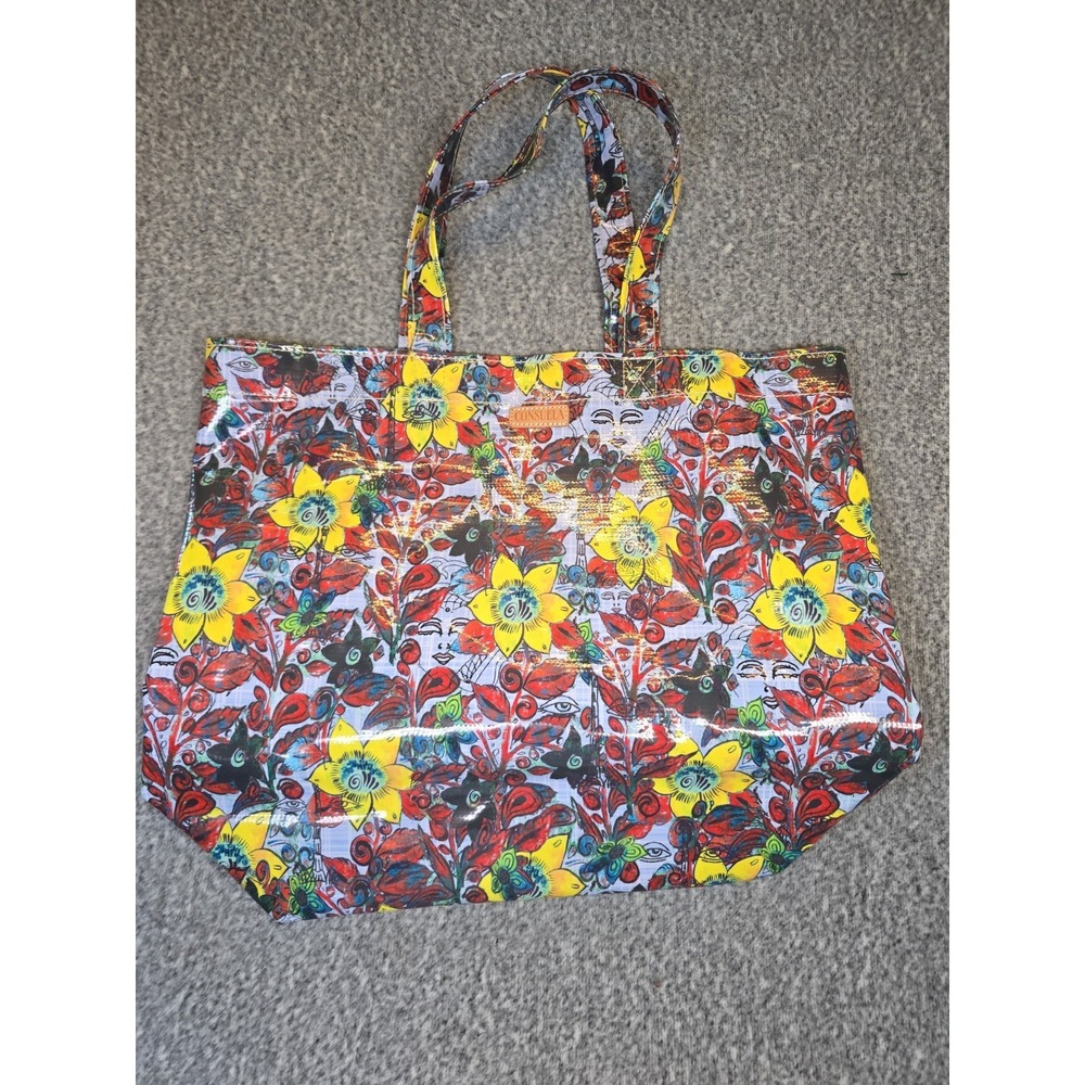 Pre Owned Consuela Grab N Go Jumbo Bag Rare Colorful Floral Jewel Tote.